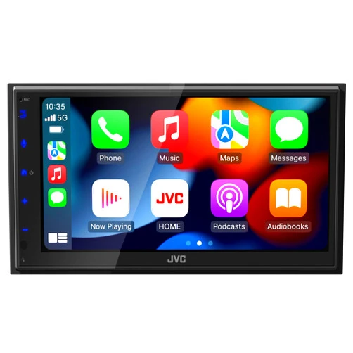 JVC KW-M590BT Single Din/Double Din Car Stereo (50W x 4-Ch), L-Shaped Chassis Fits Most Cars, Large 6.8