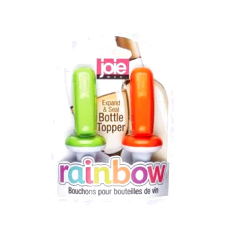 Joie 12916 4 X 1.5 X 1.5 Rainbow Expand & Seal Bottle Toppers Assorted Colors 2 Count