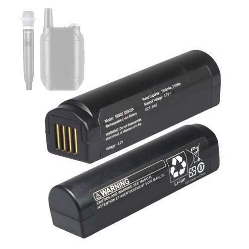 WRUMI (2 Pack) for Shure SB902 Battery Replacement: for Shure GLX-D Battery - Digital Wireless Systems Rechargeable for SB902A, GLXD1, GLXD2, MXW2, GLX-D Transmitters, Receiversand Batteries 1900mAh