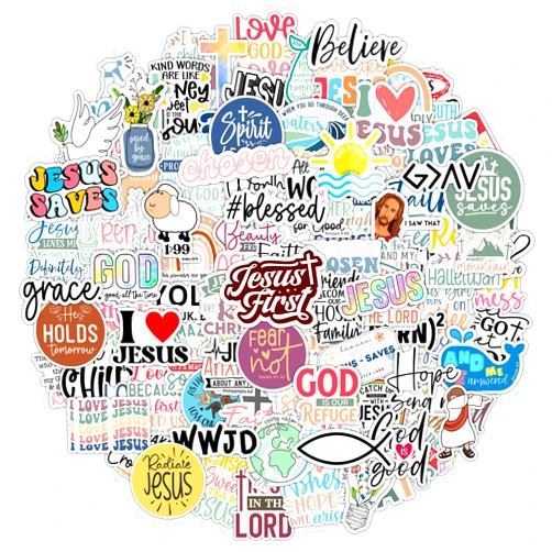 Krazy4K 100 Pack Inspiring Christian Stickers for Water Bottles Laptops Phone Cases, Waterproof Vinyl, Summer Camp VBS, Bible Verse Stickers, Religious Christian Gifts for Kids, Teens, Girls and Boys (Faith)