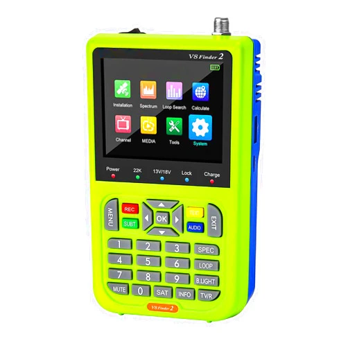 ICQUANZX V8 Satellite Finder Signal Meter Upgraded TV DVB-S2/S2X Receiver Sat Detector, HD 1080P Air FTA 3.5