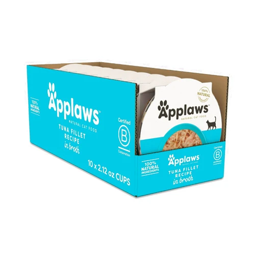 Applaws Wet Cat Food, 10 Count, Limited Ingredient Cat Food Pots, Tuna Fillet in Broth, 2.12oz Pots