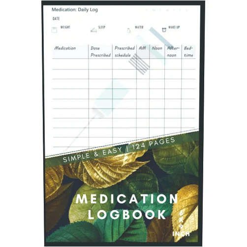 By MILAN SONI (Author) Medication Log Book: Dark Floral Cover | Simple Personal Medication Administration Planner & Record Log Book | Undated Daily Medication Checklist ... (6'x9') (Daily Medication Log Book am/pm)