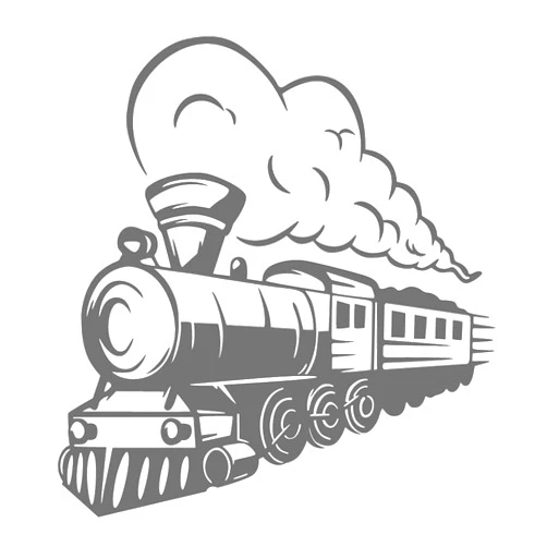 YJNN Running Curved Steam Train Wall Stickers Home Decor Home Decor Living ROM Wallpaper Bedroom Decorative Decals 23 X 15 in (Black)