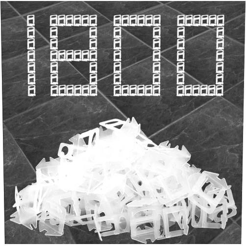 GELBEKUH 1800 PCS Tile Leveling System Spacers Tile Leveling Clips Kit Tile Leveler Tool for DIY Professional Ceramic Tile and Stone Installation (1/16 Inch, 1800)