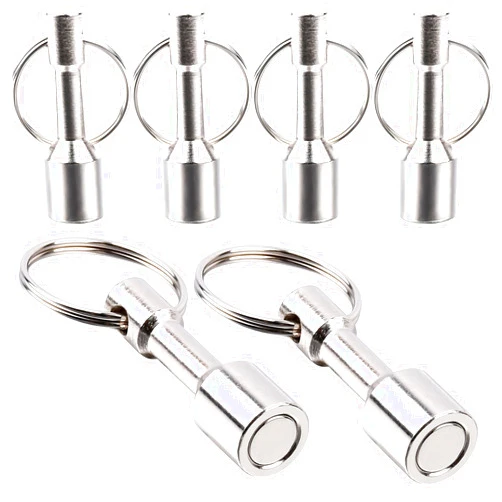 Keukenket 6Pack Magnetic Keychain Neodymium Magnet,Magnetic Key Holder, Small Strong Magnets Gold Tester Rare Earth Magnets,Magnet Key Chain for Gold Silver Jewelry Test Magnet