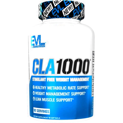 Evlution Conjugated Linoleic Acid CLA Pills - CLA 1000mg Diet Pills to Support Weight Loss Fat Burning Lean Muscle and Faster Metabolism - Stimulant-Free CLA 1000mg Safflower Based Fat Loss Support Pills - 90