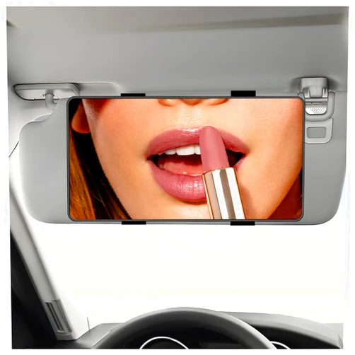 Carleef HD Large Car Mirror Vanity with Straps, Multifunctional Car Makeup Mirror for Car Sun Visor,Essential Interior Car Accessories Car Visor Mirror for Cars,SUVs,Trucks