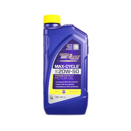 Royal Purple (06316-6PK Max-Cycle 20W-50 High Performance Synthetic Motorcycle Oil - 1 Quart, (Case of 6)