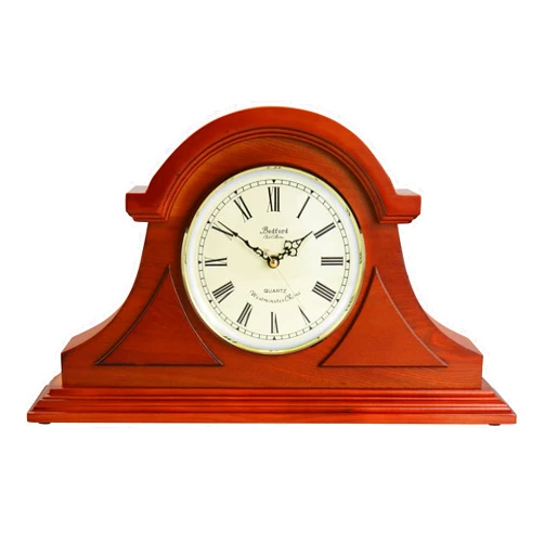Bedford Clock Collection Mahogany Cherry Mantel Clock with Chimes