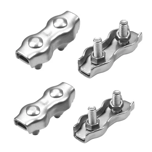 Juvielich 304 Stainless Steel Duplex Wire Rope,8Pcs Wire Rope Clamps for 2.5-3mm / 0.1
