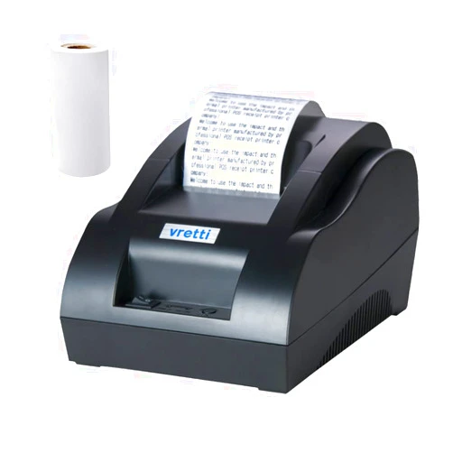 vretti Thermal Receipt Printer, 58mm Small USB Thermal Printer with High-Speed Printing Support to ESC/POS/Window and Mac System, Portable Restaurant Kitchen Printer for Cash Register