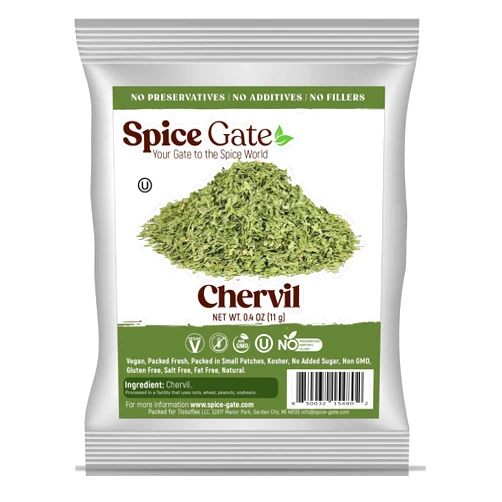 Spice Gate Dried Chervil (0.4 oz), Fresh Dried Chervil Herbs, Kosher, Non GMO
