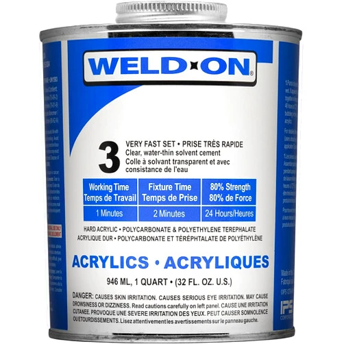 Plastic-Craft SCIGRIP IPS Weld-On #3 Adhesive (Quart) with Applicator Bottle and Needle