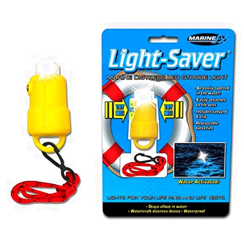 OFG Products Marine LED Light Saver - Water Activated Ultra Bright Safety Strobe Light Easily Attaches to Life Vest, Jacket, Ring and More for Increased Visibility and Safety While in The Water