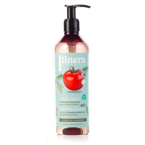 ITÍNERA ITINERA Regenerating Liquid Soap with Sorrento tomato peel (12.51 fl oz) - with Aloe vera and Glycerine - Vegan Friendly - 95% Natural Origin Ingredients