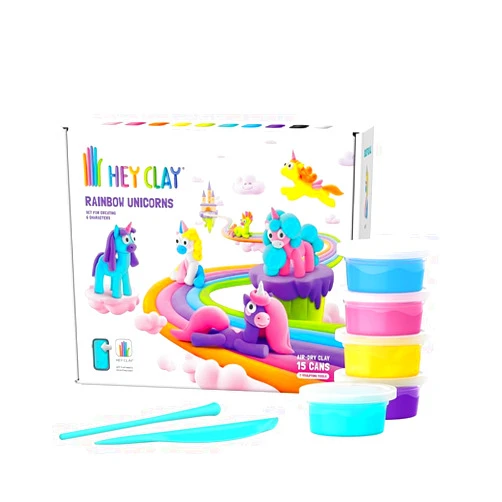 HEY CLAY Fat Brain Toys Hey Clay Unicorns, Air Dry Clay Kit with Interactive App for Kids & Tweens, Modeling Clay and Crafts Set for Kids Ages 5 to 11