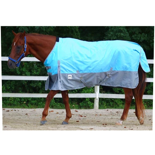 Rugged Ride 1200 Denier Heavyweight Waterproof Turnout Blanket - with Grey Skirt - 300 gram Fill