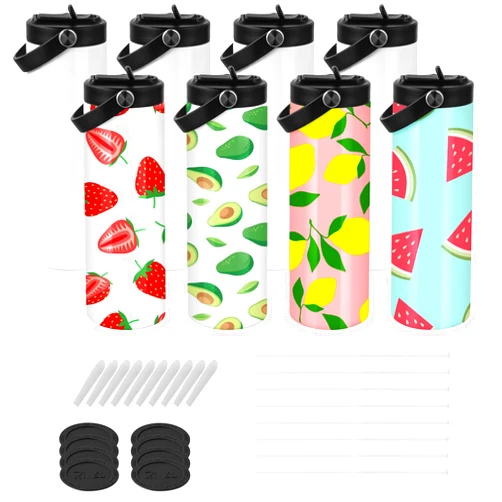 GMFINE Sublimation Tumblers Blank 20 oz Skinny Straight with Lids & Straw, Stainless Steel Insulated Sublimation Cups Blank for Mugs Tumbler Heat Press, Pack of 8