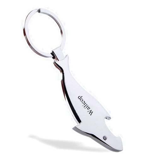 Maytop Wailicop Decorative Key Fobs Creative Keychain Shark Fish Style Beer Bottle Cap Opener Keyring Corkscrews Accessories