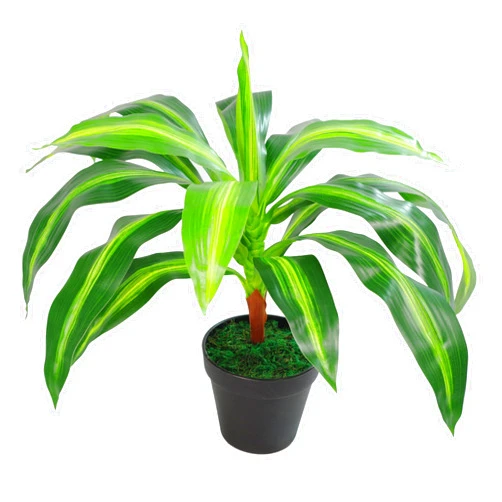 Leaf Design UK Realistic Artificial Foliage Plant with Pot, Variegated Leaves, 40cm