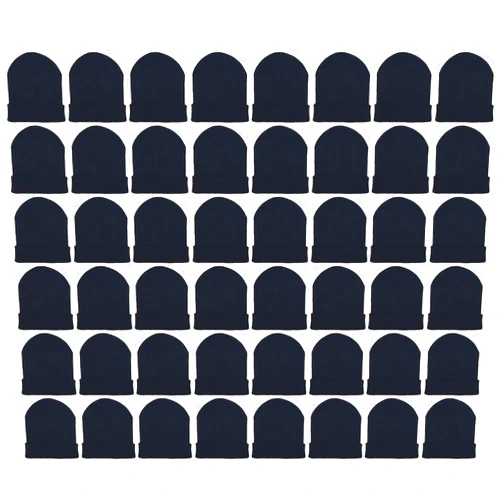 Winterlace 48 Pack Winter Beanies, Bulk Cold Weather Warm Knit Skull Caps, Mens Womens Unisex Hats