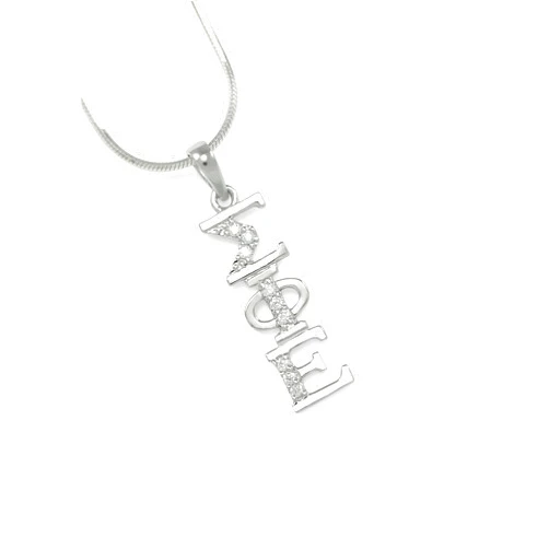 The Collegiate Standard Sigma Phi Epsilon Fraternity Sterling Silver Lavaliere with CZs