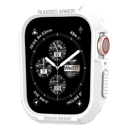 Spigen Rugged Armor Designed for Apple Watch Case Series 9/8/SE2/7/6/SE/5/4 45mm/44mm - White