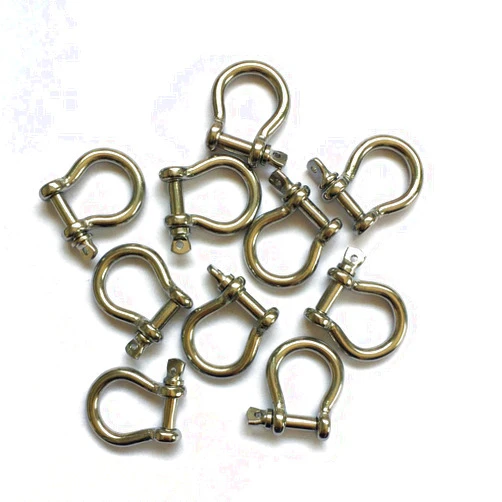 JingYi Stainless Steel Bow Shackle, 4mm, Silver Color,for Paracord Jewelry, Marine Tackle-10 Pieces