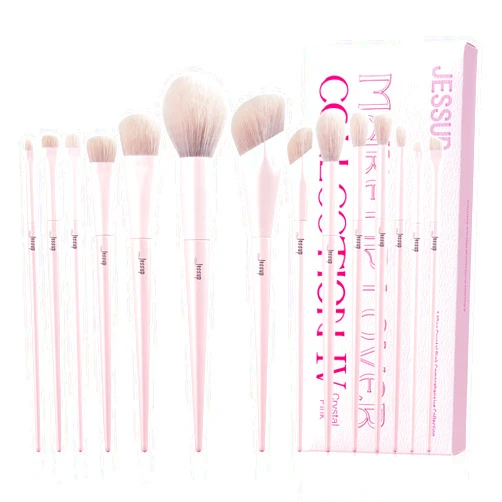 Jessup Pink Makeup Brushes Set 14Pcs Make up Brushes Premium Vegan Foundation Concealer Blush Eyeshadow Eyeliner Powder Highlighter Blending Face Brush Set, T495