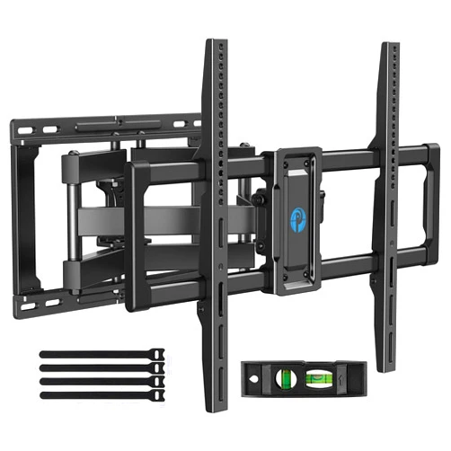 Pipishell Full Motion TV Wall Mount for 40–82 inch Flat or Curved TVs, Smooth Swivel & Extension, Tool-Free Tilt with Heavy-Duty Arms, Max VESA 600x400mm up to 110 lbs, Fits 12″/16″ Wood Studs, PILF11