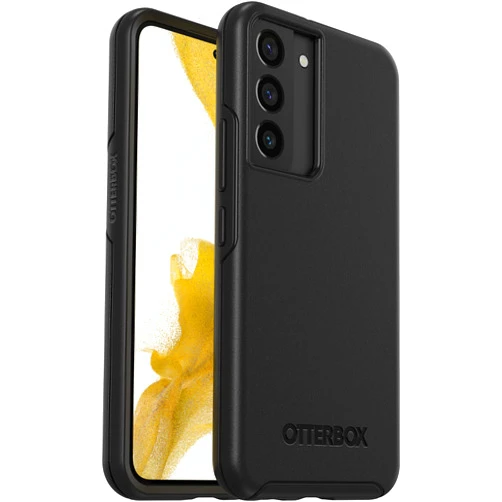 OtterBox Galaxy S22 Symmetry Series Case - Black, Ultra-Sleek, Wireless Charging Compatible, Raised Edges Protect Camera & Screen