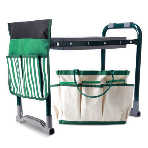 Lineware Garden Kneeler and Seat with Upgraded Widened 10 Inch Thick Kneeling Pad,Garden Kneeler Stool Heavy Duty,Folding Garden Chair, Bench Stool with 2 Tool Pouches Gifts for Parent