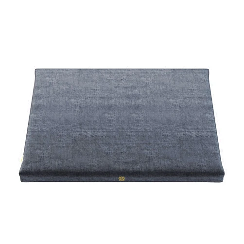 Mindful Modern Velvet Zabuton Meditation Mat | Large Rectangular Yoga Floor Cushion Pillow for Kneeling or Sitting Support | Removable Washable Cover | Perfect Zafu or Bench Complement | Color Grey