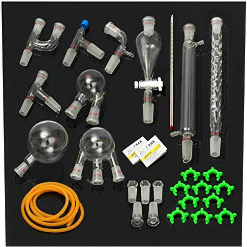 Cherish XT New 29 Pcs, 24/40, Essential Oils Extraction Apparatus Glass Steam Distillation Lab Glassware Kit Water Distiller Purifier- Borosilicate Glass