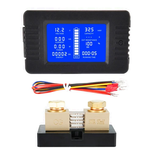 CGELE DC Multifunction Battery Monitor Meter with Shunt,0-200V,0-500A, LCD Display Digital Current Multimeter Voltmeter Ammeter for Cars RV Solar,Widely Applied to 12V/24V/48V RV/Car Battery…