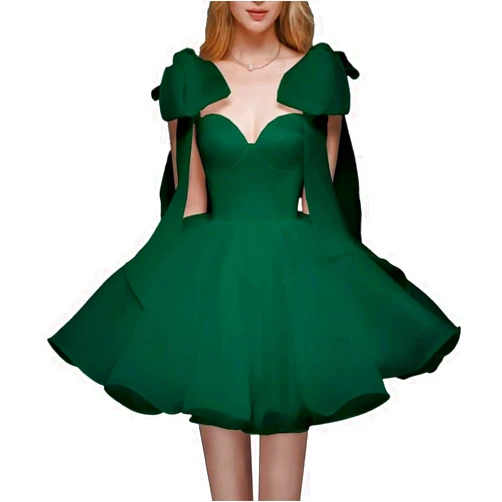Uryouthstyle Women's Organza Homecoming Dresses Sweetheart Spaghetti Straps A-Line Puffy Bodycon 2024 Short Tulle Wedding Dresses