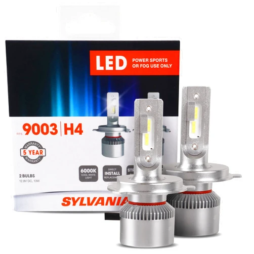 SYLVANIA 9003 | H4 LED Powersport Headlight Bulbs for Off-Road Use or Fog Lights - 2 Pack