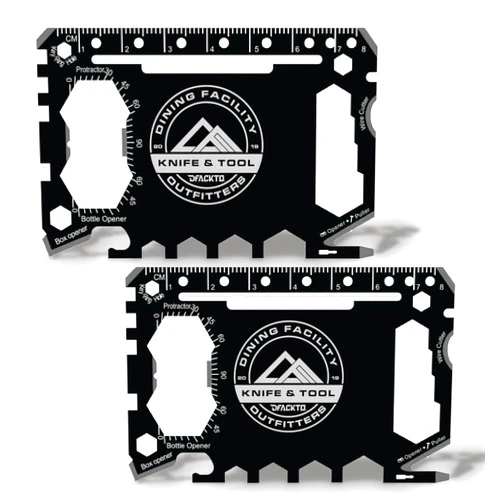 DFACKTO 2 Pack - 43-in-1 Premium Metal Credit Card Multitool - Black - by DFACKTO