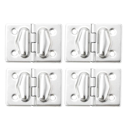 uxcell 4Pcs Toolbox Suitcase Box Metal Hinges Support, 44x30mm Stainless Steel Lightweight Hinges for Home Door or Window, Cabinet, Tool Box, Silver