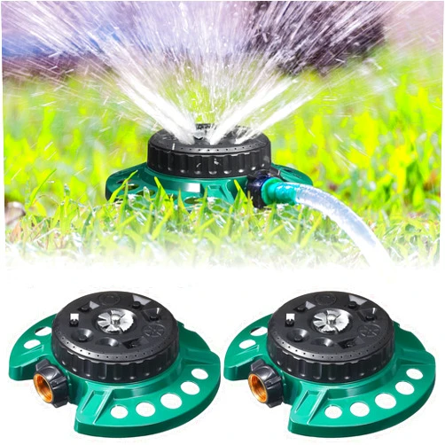 Singhoow 2 Pcs 9 Pattern Lawn Sprinkler 360 Degree Small Garden Yard Sprinkler Heavy Duty Base Metal Sprinkle Stationary Water Sprinkler for Small Odd Shaped Area, Covers up to 26.25 ft Diameter Area