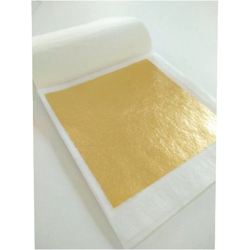 Sim Gold Leaf Sheet, Gold, 69 mm x 69 mm, Set of 500 Pieces