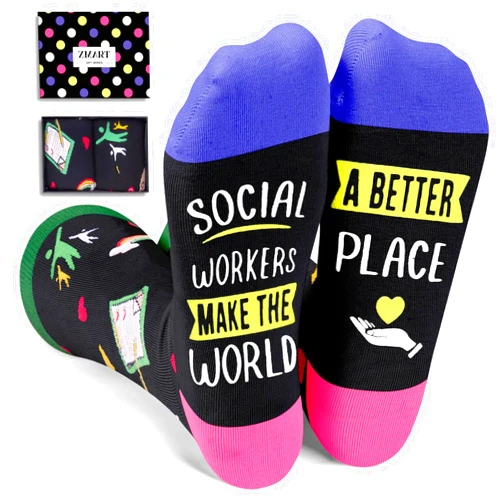 Zmart Appreciation Gifts Ideas - Funny Socks for Male Female Teacher, Social Worker Music Art Science Teacher Gifts
