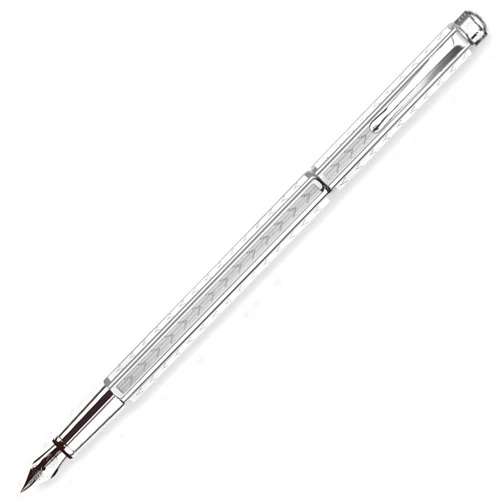 Caran d'Ache Caran d' Ache Chevron Ecridor Silver Plated/Rhodium Coat Fountain Pen Nib M (0958.286)