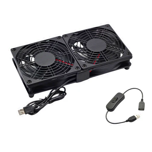 VTRETU MINING Quiet USB-Powered Cooling Fan with Switch Cable - Perfect for Routers, Computers, TV Boxes and Wireless Systems - DC 5V USB Power 120mm 240mm Fan