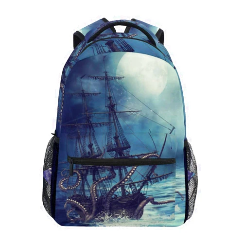 ZZKKO Sea Octopus Marine Computer Backpacks Book Bag Travel Hiking Camping Daypack