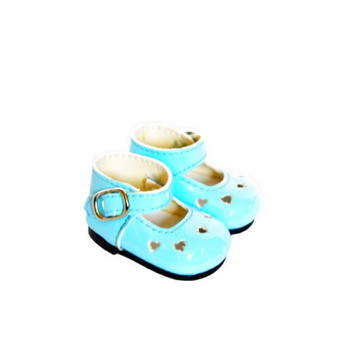 MBD 18 Inch Doll Shoes- Robins Egg Blue Heart Mary Janes Fits 18 Inch Girl Dolls and Kennedy and Friends Dolls