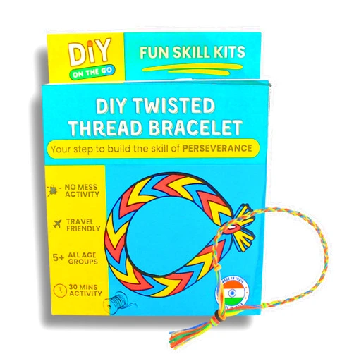 IEIDidactics MySkillShaala DIY Twisted Thread Bracelet Kit | DIY on The Go - Easy to Use Travel-Friendly Activity Kit for Kids, Grownups, Adults with Skill Building Activities