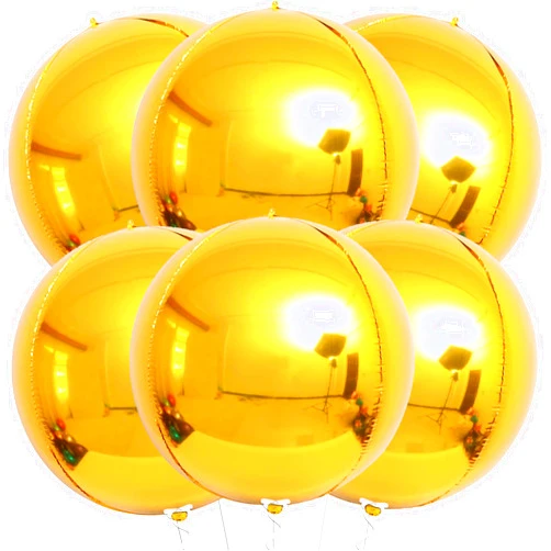 KatchOn, Large Gold Foil Balloons - 22 Inch, Pack of 6 | Gold Mylar Balloons for Gold Party Decorations | Metallic Large Gold Balloons, Gold New Years Eve Party Supplies for New Years Decorations 2025
