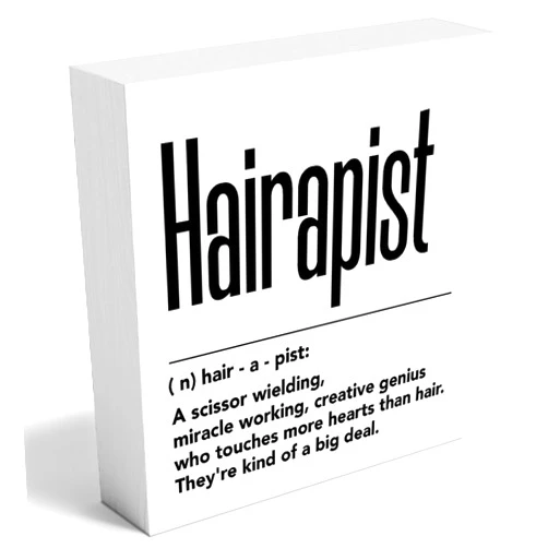 Woght Hair Salon Decor Hairapist Definition Wooden Box Sign Decorations for Home Office Shelf Table Counter Beauty Shop Barbershop Desk Decor Gifts for Hairstylist 5 x 5 Inch